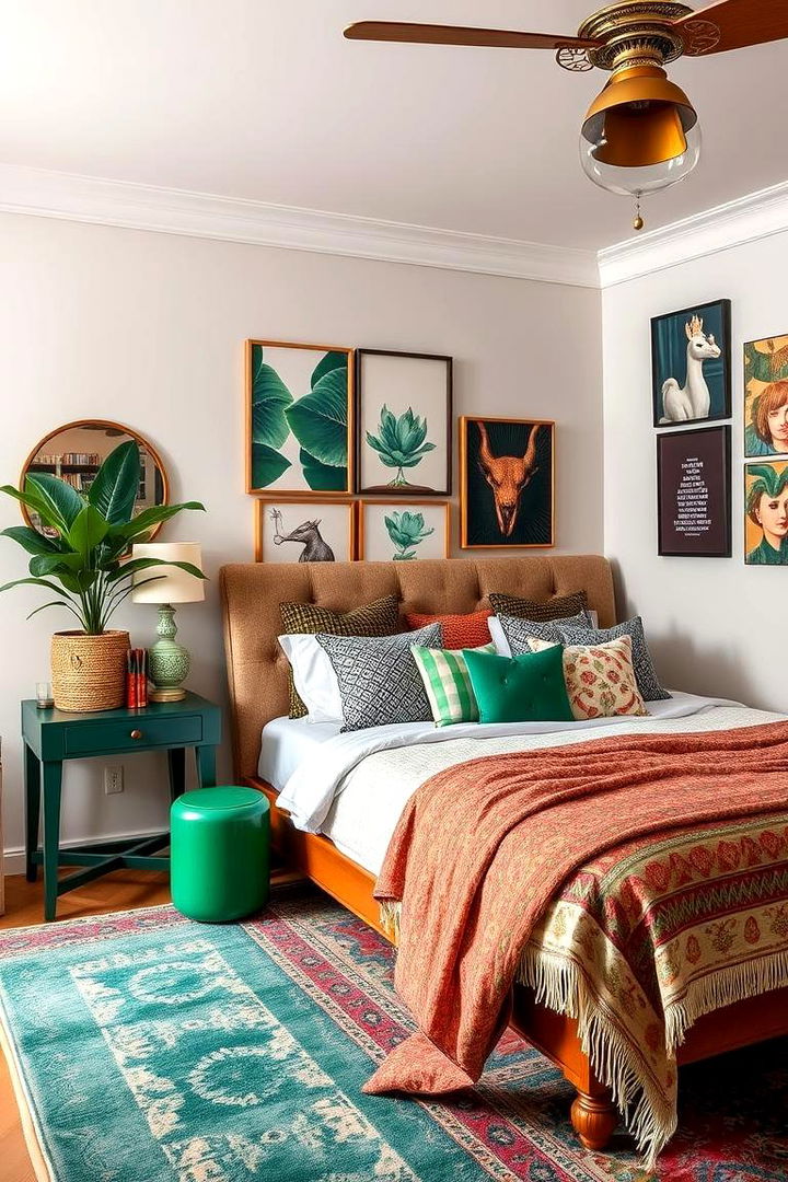 Eclectic Mix of Textures - 22 Jade Green Bedroom Ideas