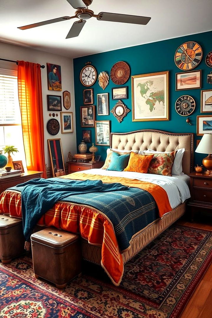 Eclectic Mixes for Unique Character - 22 Teal and Orange Bedroom Ideas