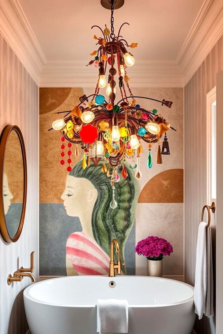 Eclectic Modern Bathroom Chandelier - 22 Bathroom Chandelier Ideas