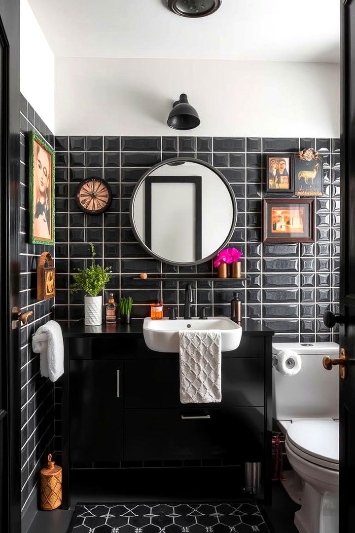Eclectic Modernism Vibe - 22 Black Vanity Bathroom Ideas