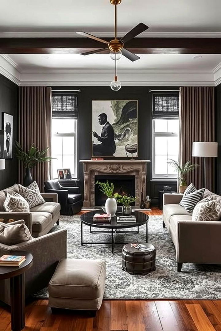 Eclectic Monochrome Mix - 22 Monochromatic Living Room Ideas