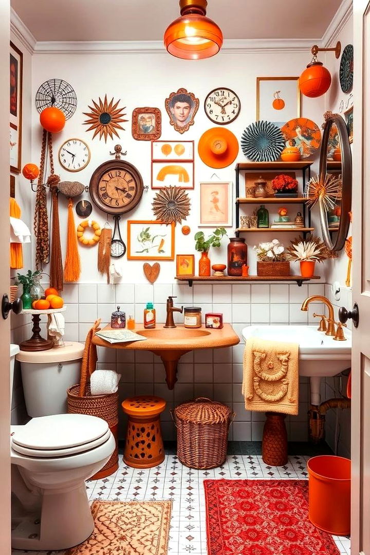 Eclectic Orange Decor - 22 Orange Bathroom Ideas