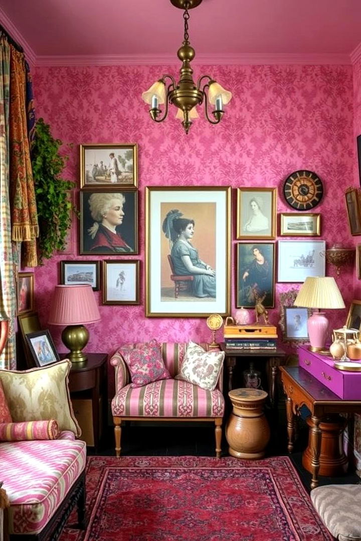Eclectic Patterned Pink Decor - 22 Pink Living Room Ideas