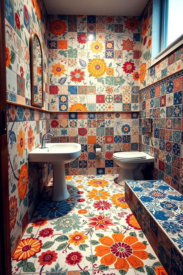 Eclectic Patterned Tiles - 22 Maximalist Bathroom Design Ideas