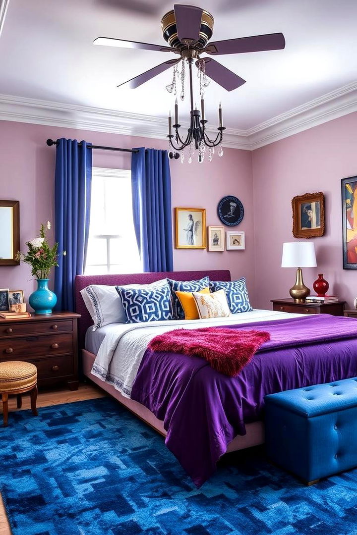 Eclectic Purple Flair - 22 Blue and Purple Bedroom Ideas