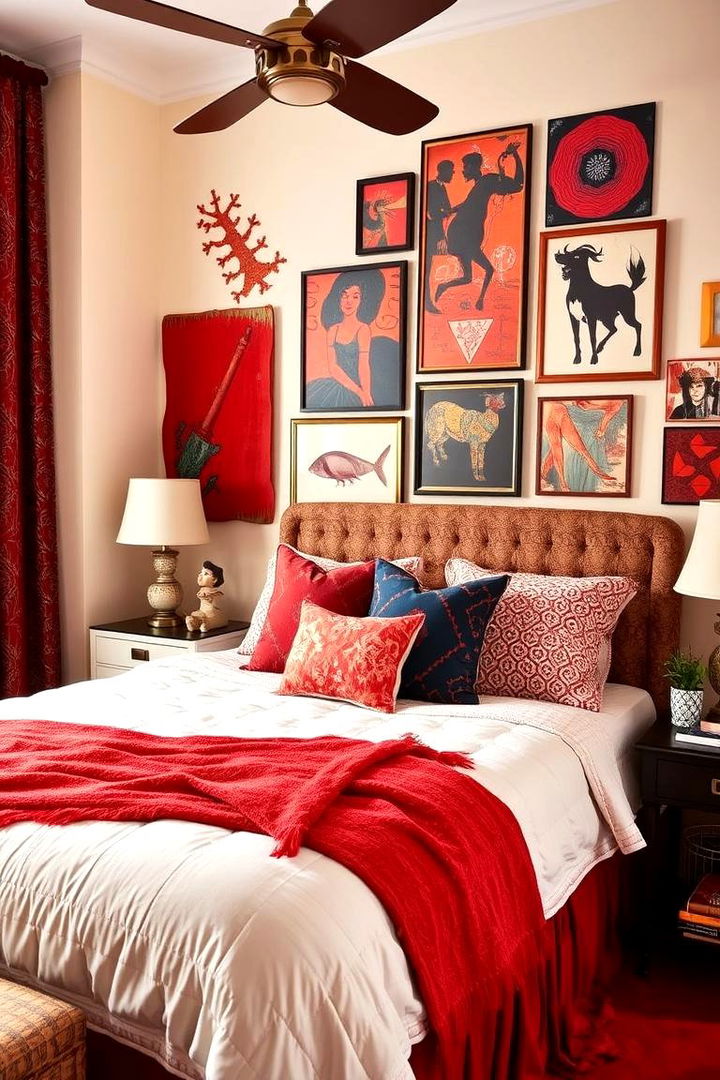 Eclectic Red Fusion - 22 Red Bedroom Ideas