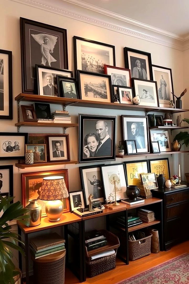 Eclectic Shelf Integration - 22 Gallery Wall Ideas