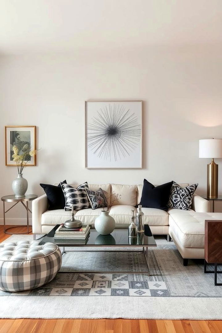 Eclectic Silver and Minimal Decor - 22 Silver Living Room Ideas