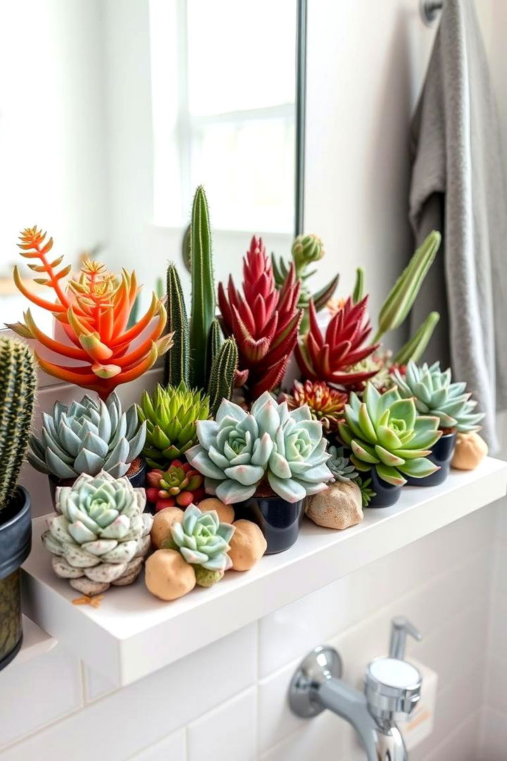 Eclectic Succulent Medley - 22 Best Plants for Bathroom