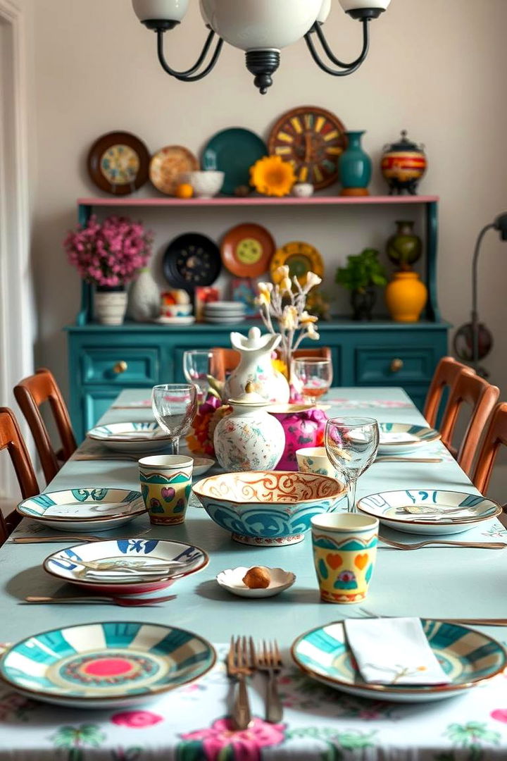 Eclectic Tableware - 22 Eclectic Dining Room Ideas