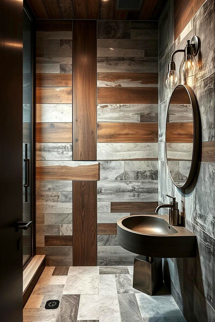 Eclectic Texture Mix - 22 brown and black bathroom ideas