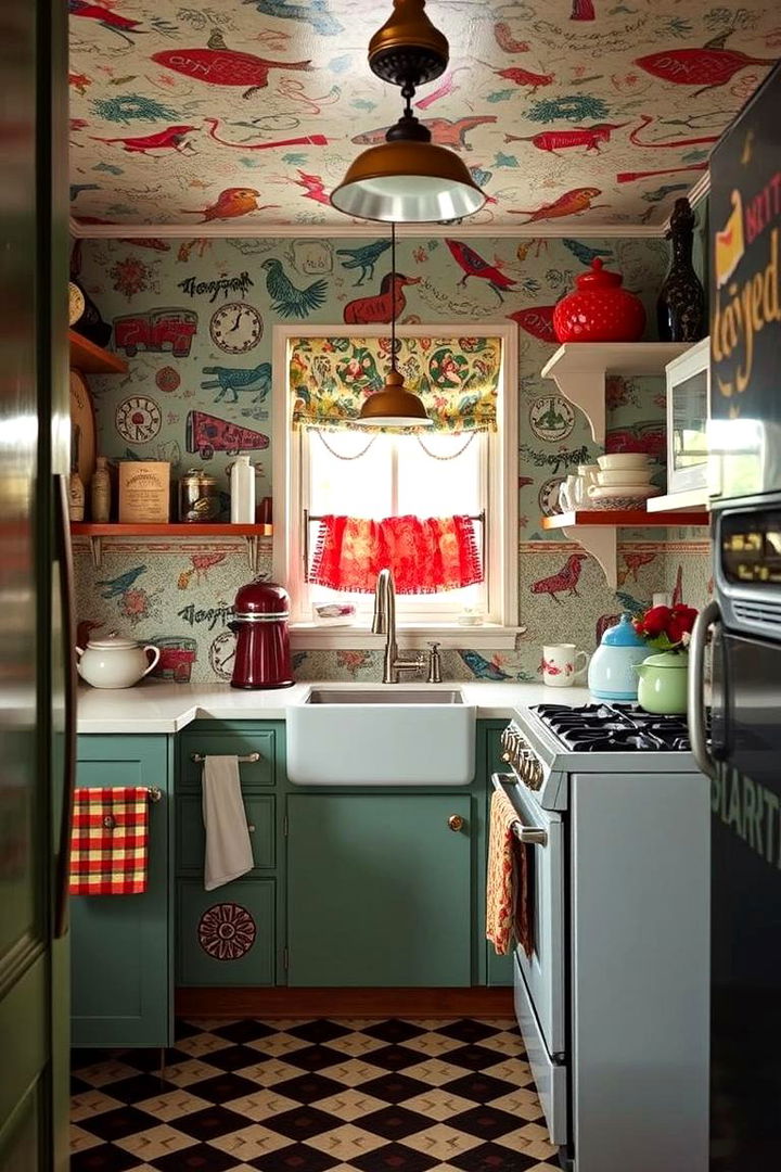 Eclectic Wallpaper Choices - 22 Retro Kitchen Ideas
