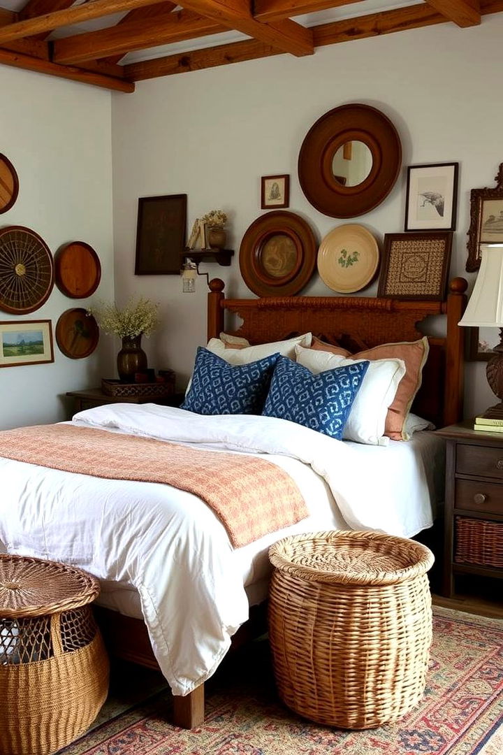 Eclectic Woven Baskets Decor - 22 Hippie Bedroom Ideas