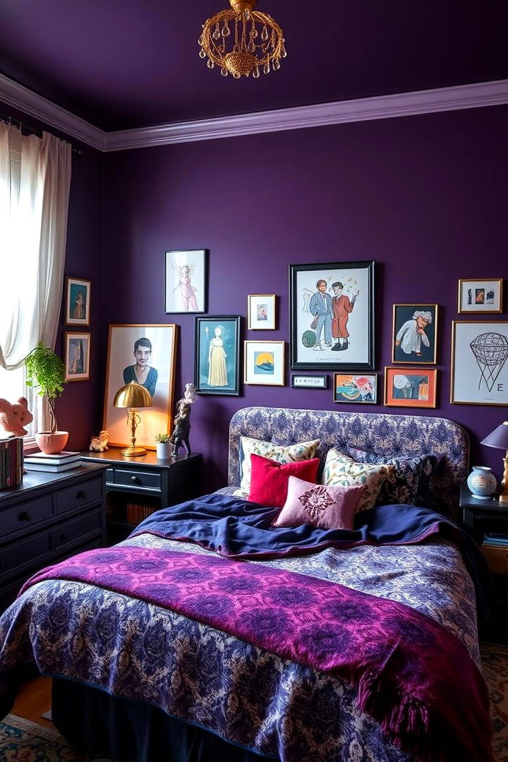 Eclectic and Creative Spaces - 22 Dark Purple Bedroom Ideas