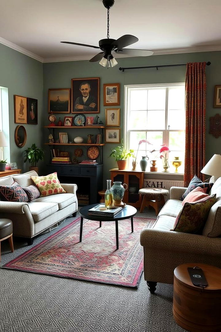 Eclectic and Vibrant Touch - 22 grey carpet living room ideas