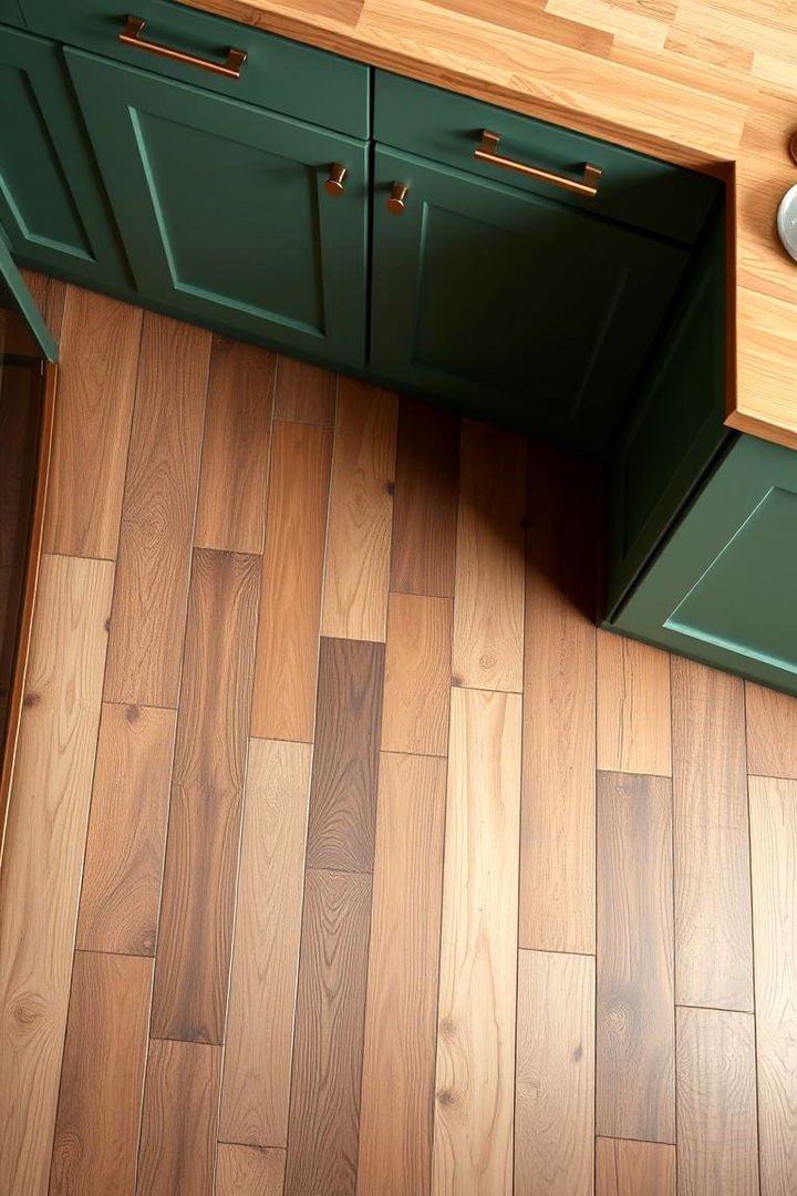 Eco Chic Flooring Solutions - 22 Green and Copper Kitchen Ideas