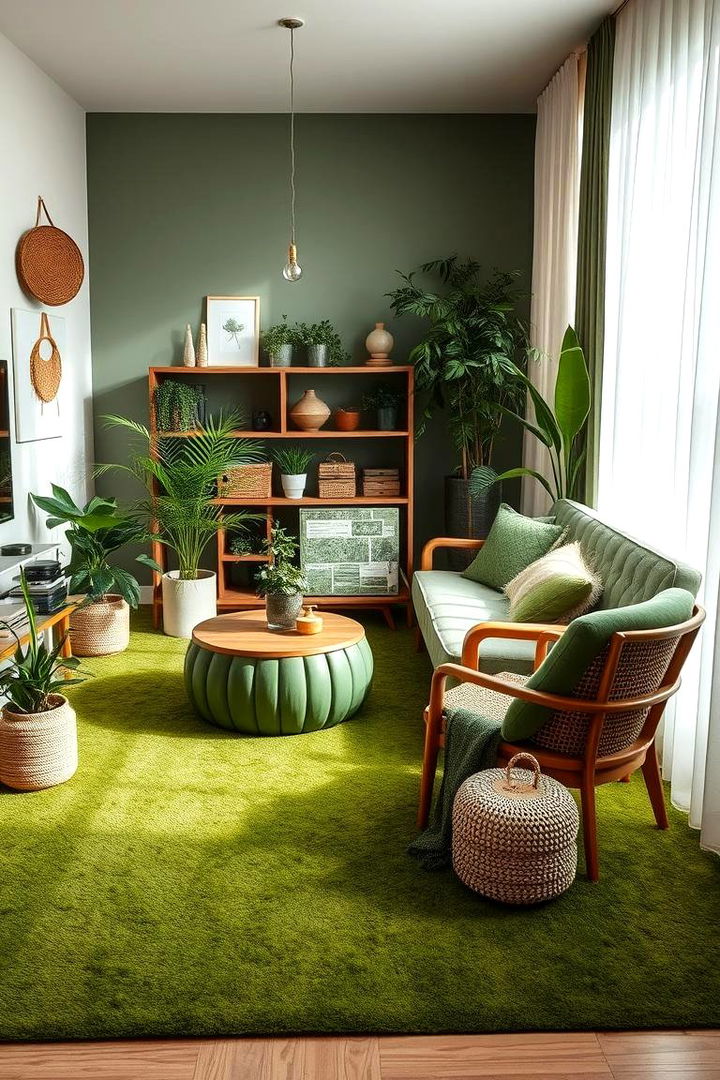 Eco Conscious Designer Look - 22 Green Carpet Living Room Ideas