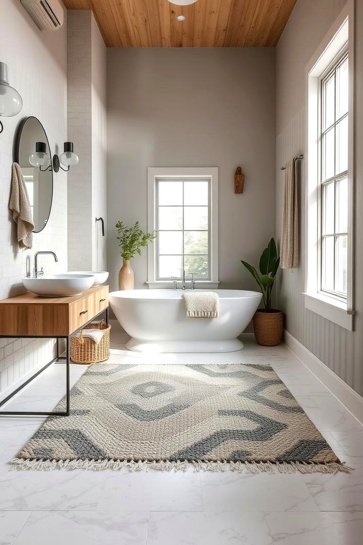 Eco Conscious Recycled Material Rugs - 22 Bathroom Rug Ideas