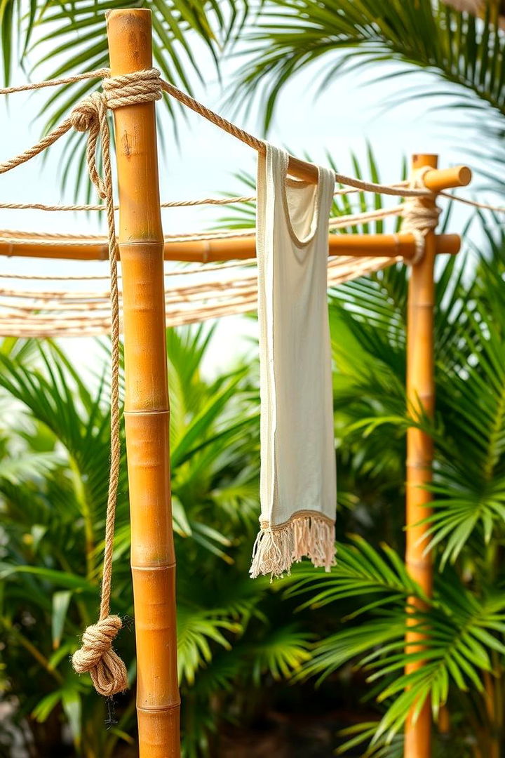 Eco Friendly Bamboo Clothesline - 22 Outdoor Clothesline Ideas