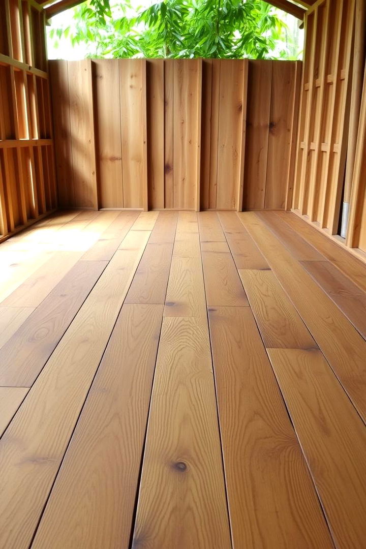 Eco Friendly Bamboo Flooring Accent - 22 Shed Floor Ideas