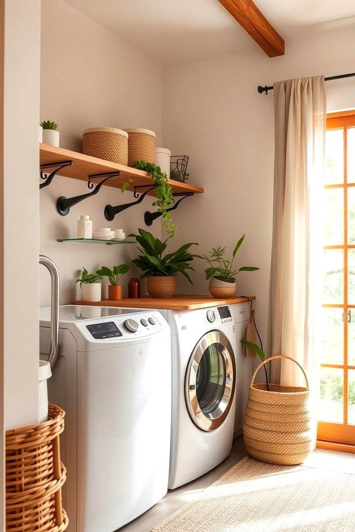 Eco Friendly Bamboo Shelves - 22 Laundry Room Shelf Ideas