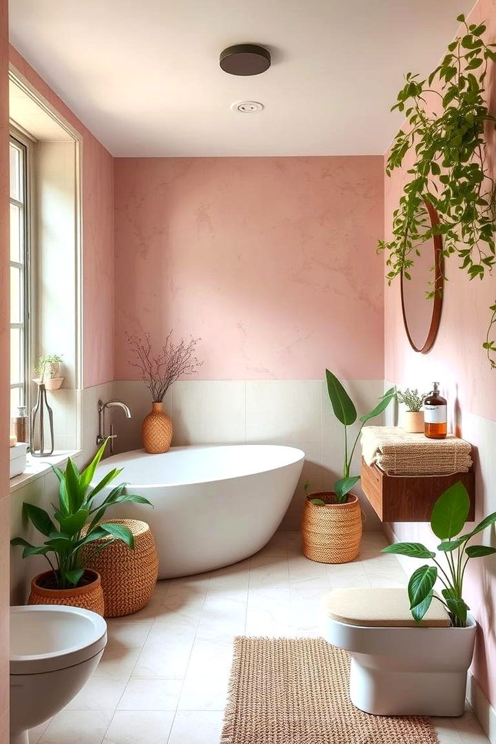 Eco Friendly Bathroom with Sustainable Details - 22 Pink and Green Bathroom Design Ideas