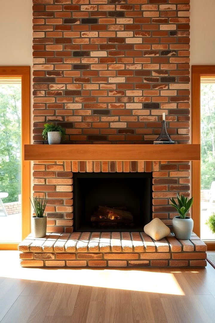 Eco Friendly Brick Renovation - 22 Rustic Brick Fireplace Ideas