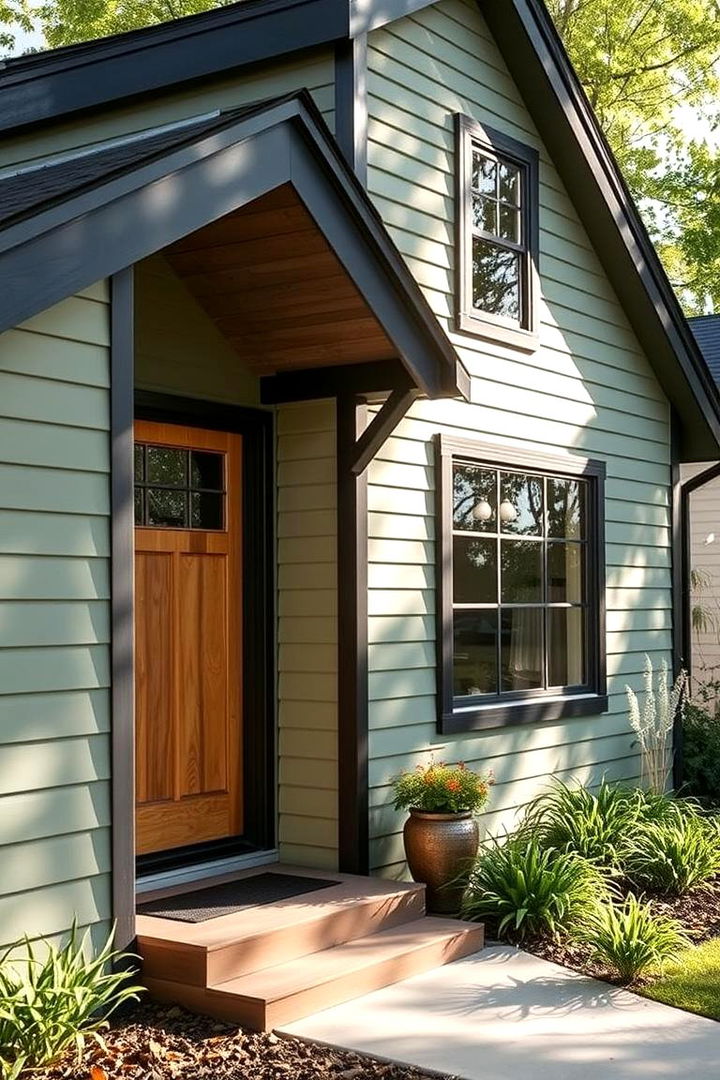 Eco Friendly Charm - 22 Sage Green House With Black Trim Ideas