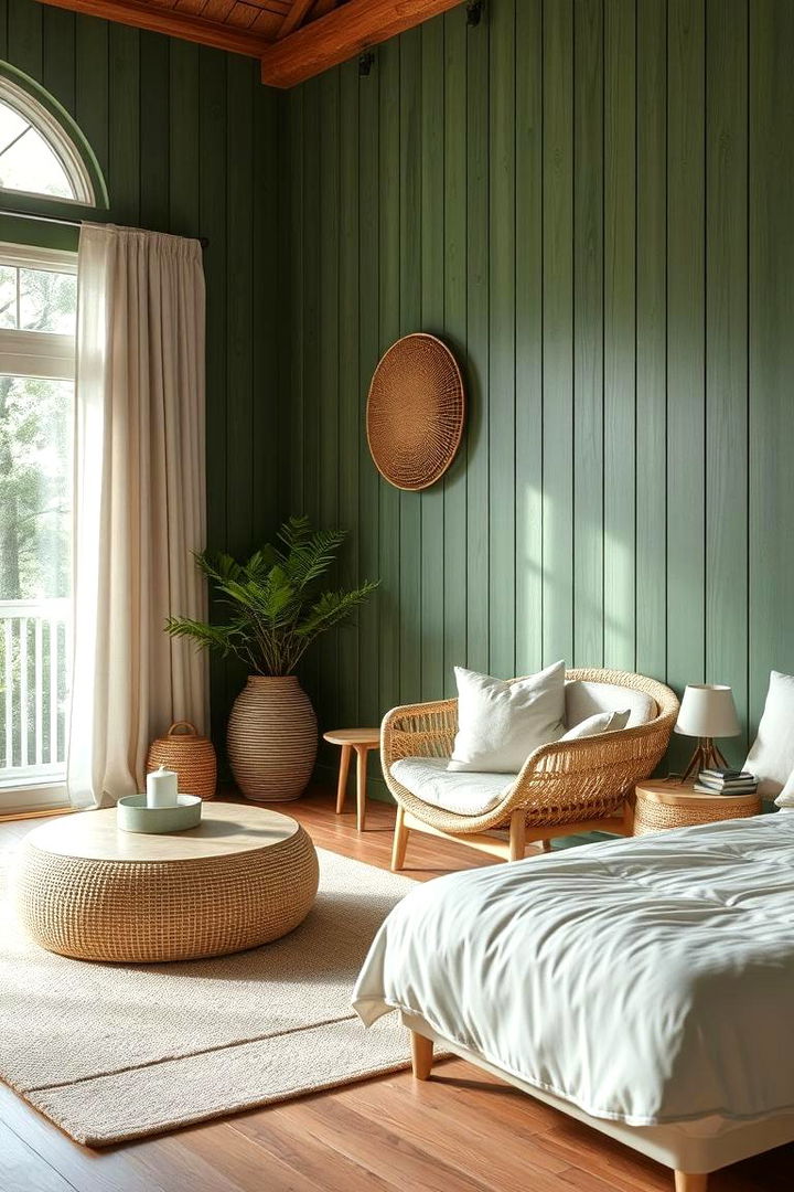 Eco Friendly Chic Bedroom - 22 Green Panelling Bedroom Ideas