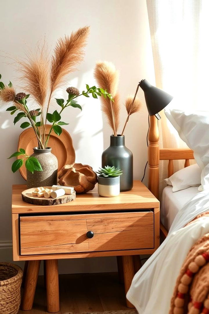 Eco Friendly Decorative Finds - 22 Nightstand Decor Ideas