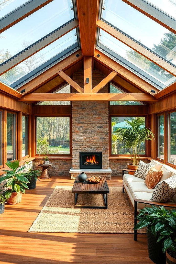 Eco Friendly Design - 22 Sunroom With Fireplace