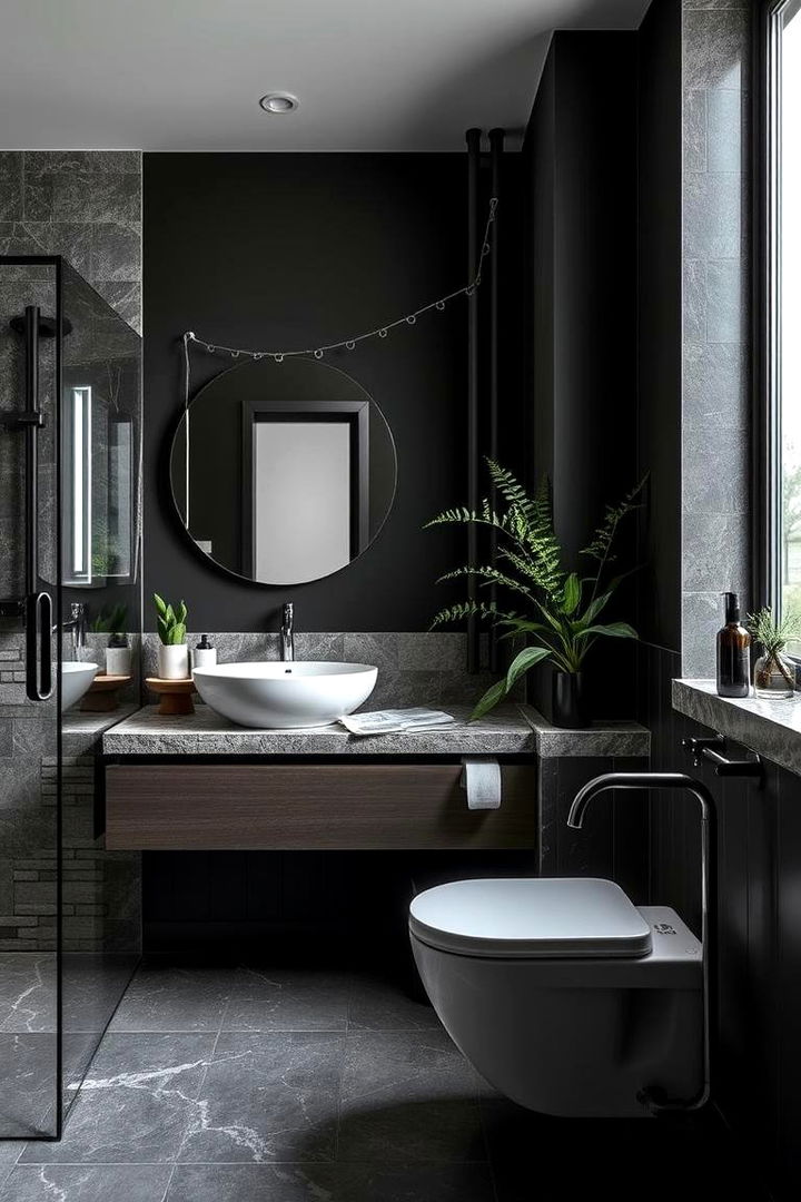 Eco Friendly Design Elements - 22 Black and Grey Bathroom Ideas