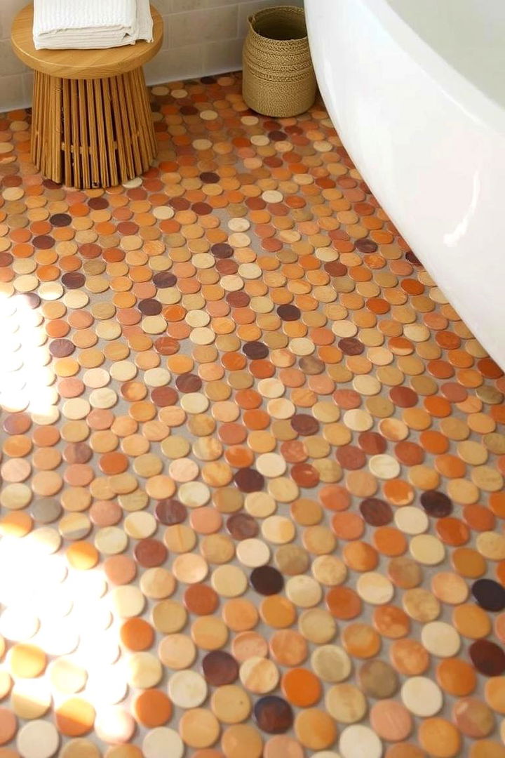 Eco Friendly Designs - 22 Penny Tile Bathroom Floor Ideas
