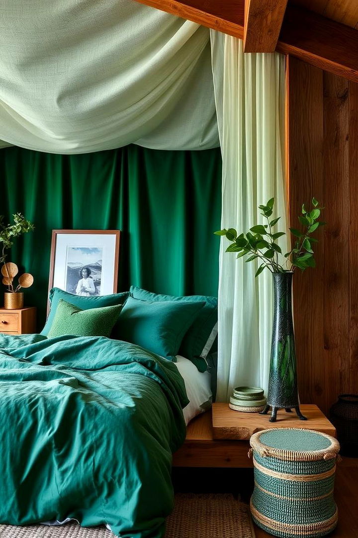 Eco Friendly Emerald Decor - 22 Emerald Green Bedroom Ideas