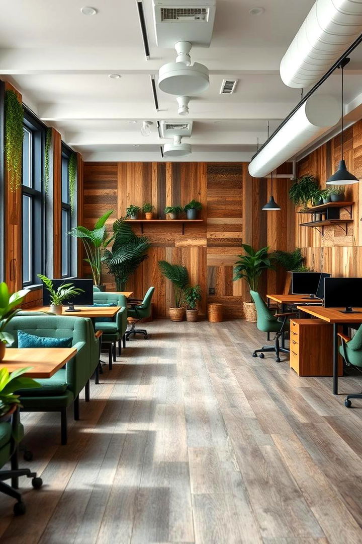 Eco Friendly Ergonomic Layout - 22 Dark Green Home Office Ideas