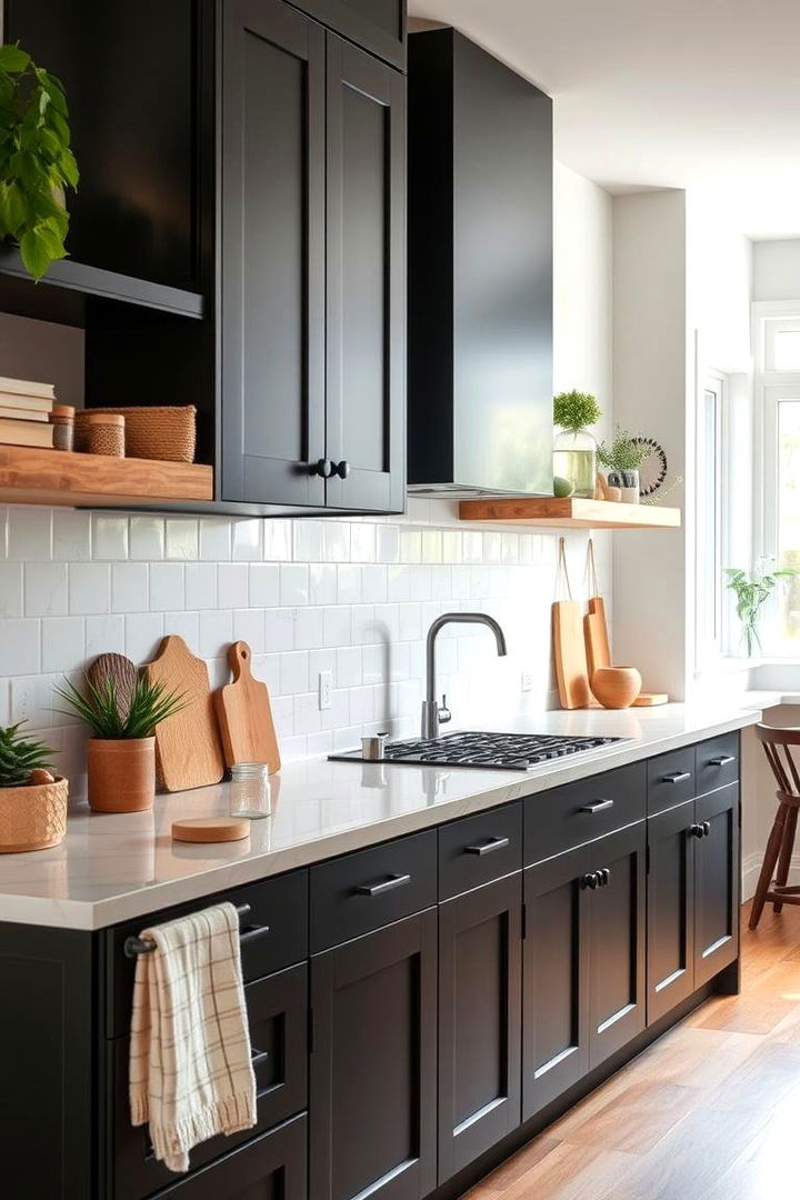 Eco Friendly Finishes - 22 Black Kitchen Cabinet Ideas