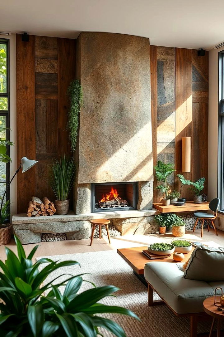 Eco Friendly Fireplace Design - 22 3 Sided Fireplace Ideas