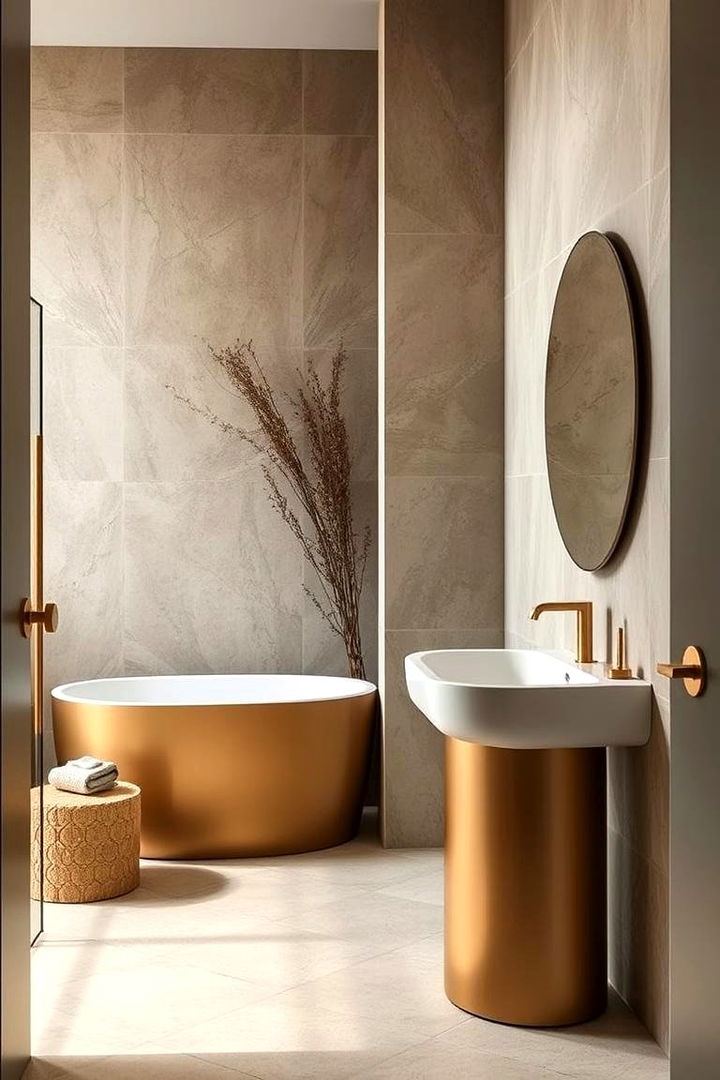 Eco Friendly Gold Finishes - 22 Gold Bathroom Ideas