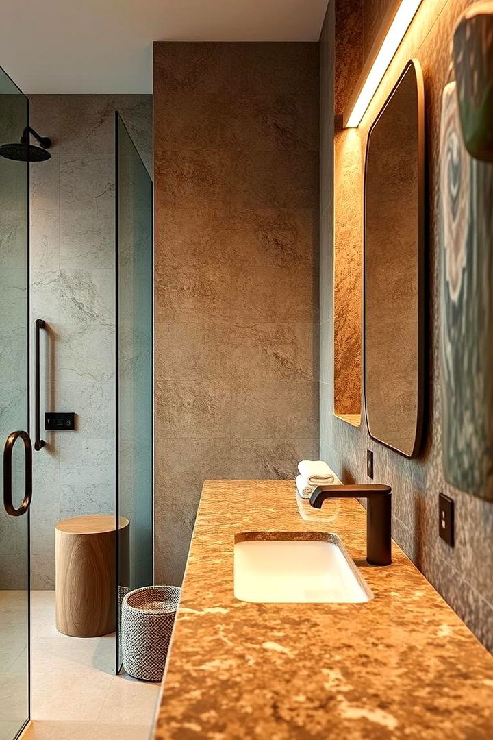 Eco Friendly Granite Solutions - 22 Brown Granite Bathroom Ideas