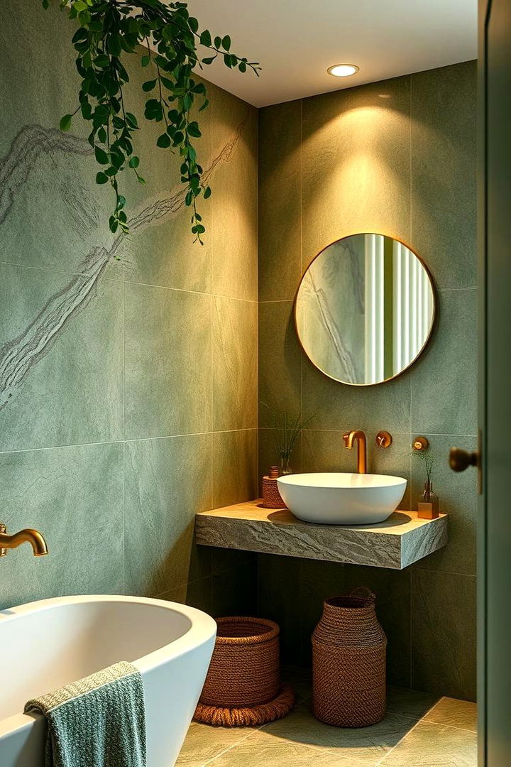 Eco Friendly Green Accents - 22 Green and Gold Bathroom Ideas