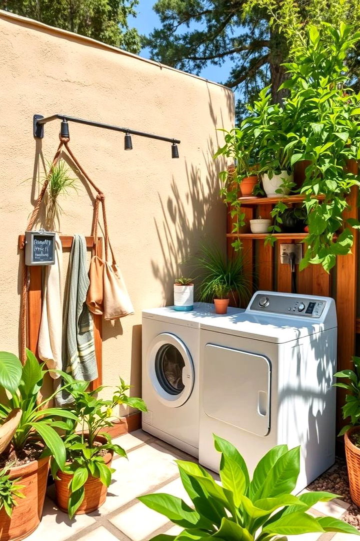 Eco Friendly Green Laundry Oasis - 22 Outdoor Laundry Area Design Ideas