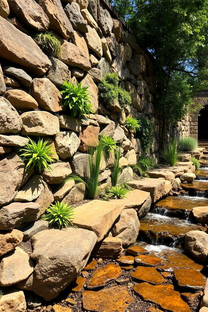 Eco Friendly Greening - 22 Natural Rock Retaining Wall Ideas