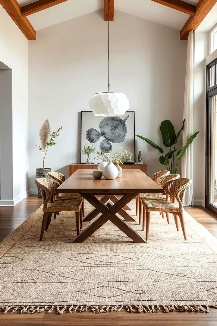 Eco Friendly Handwoven Rug for Conscious Living - 22 Dining Room Rug Ideas