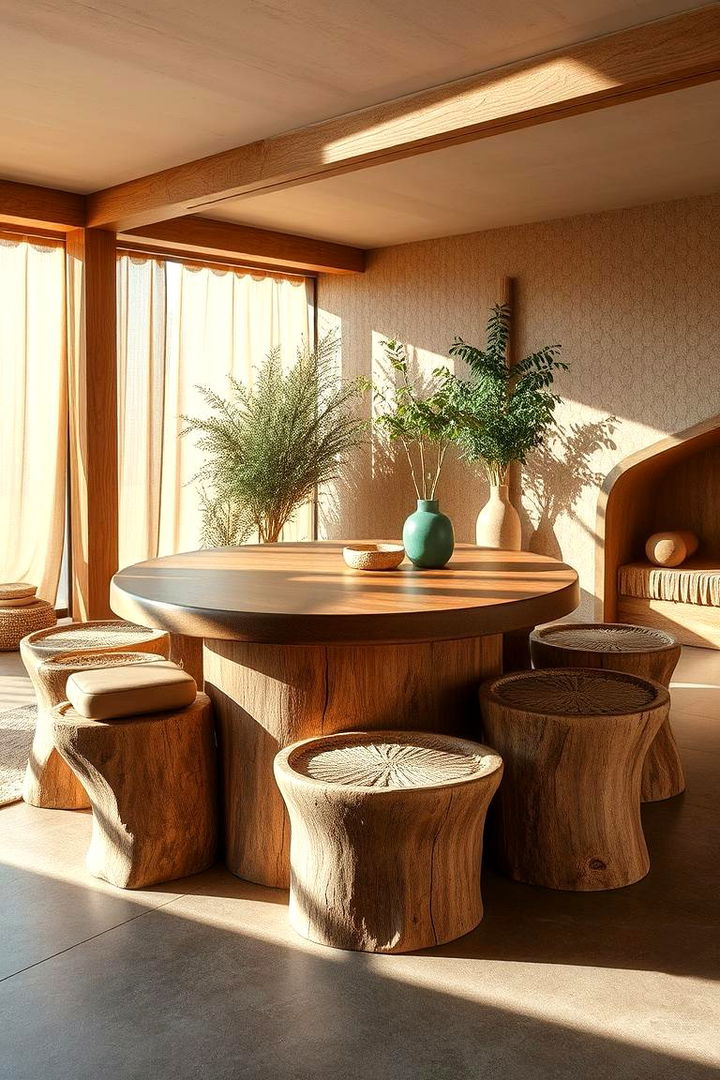 Eco Friendly Island with Sustainable Materials and Natural Seating - 22 Kitchen Island Ideas With Seating