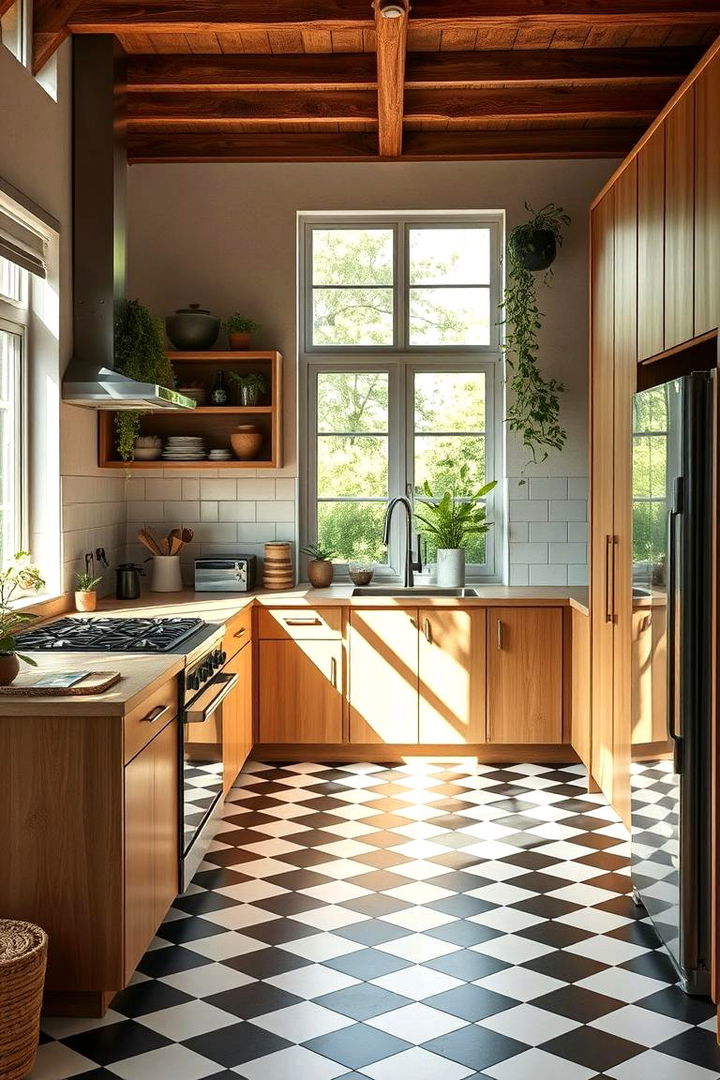 Eco Friendly Kitchen Designs - 22 Kitchens With Checkered Floors