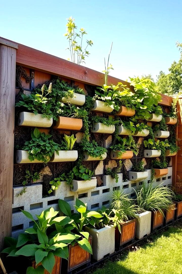 Eco Friendly Living Wall Fence - 22 Cinder Block Fence Ideas