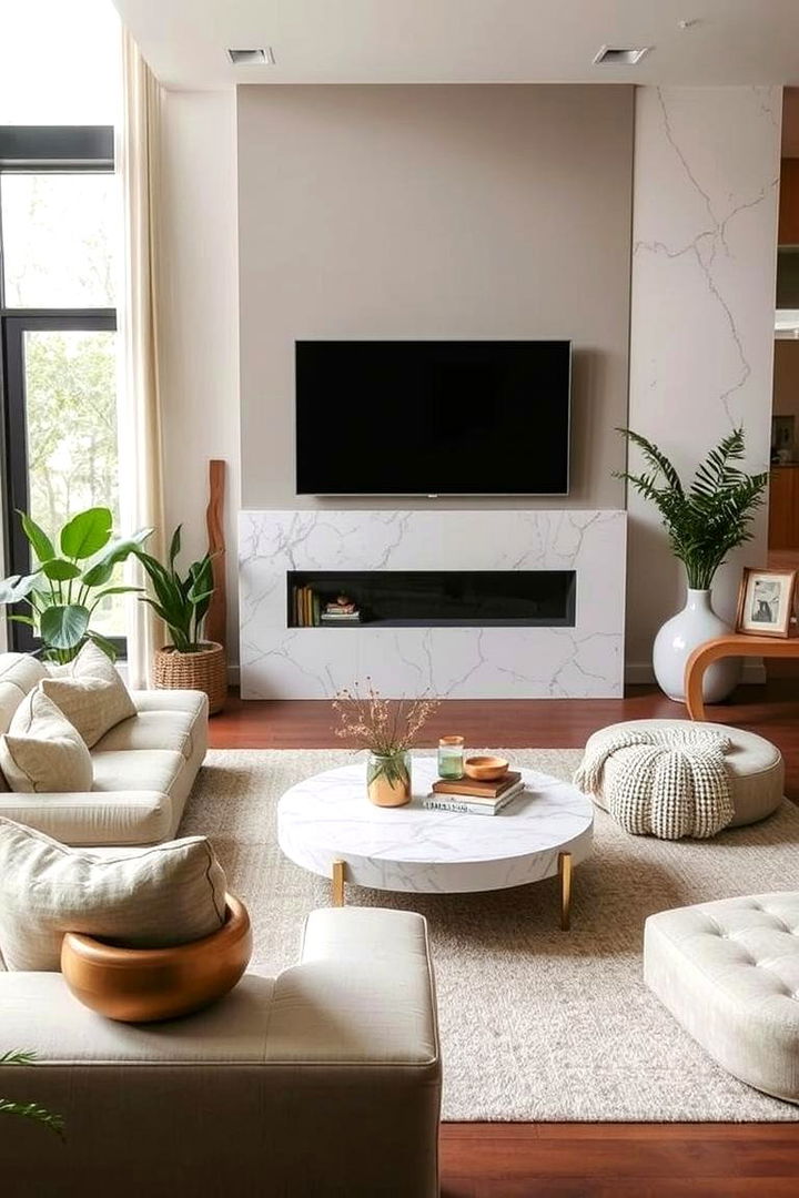 Eco Friendly Marble Alternatives - 22 Marble Floor Living Room Ideas