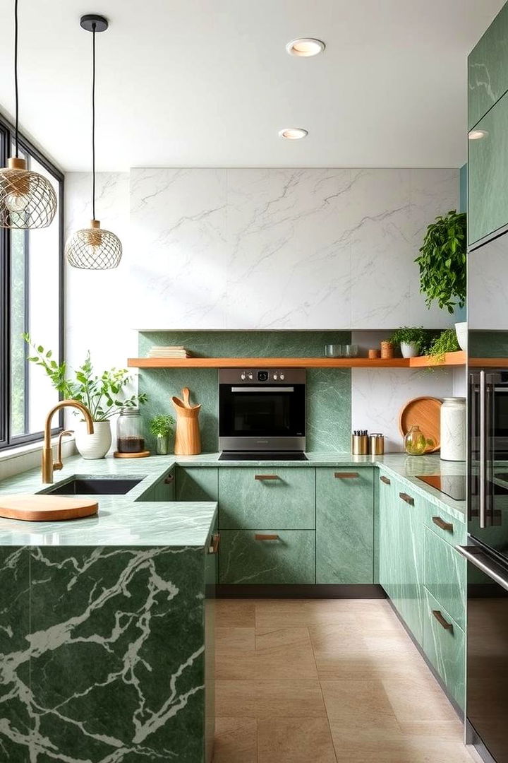 Eco Friendly Marble Countertops - 22 Green Marble Countertop Design Ideas