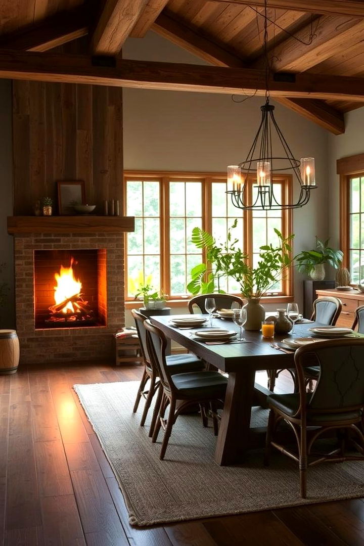 Eco Friendly Materials - 22 Dining Room With Fireplace