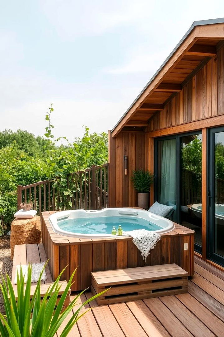 Eco Friendly Materials Touch - 22 Hot Tub Decor Ideas